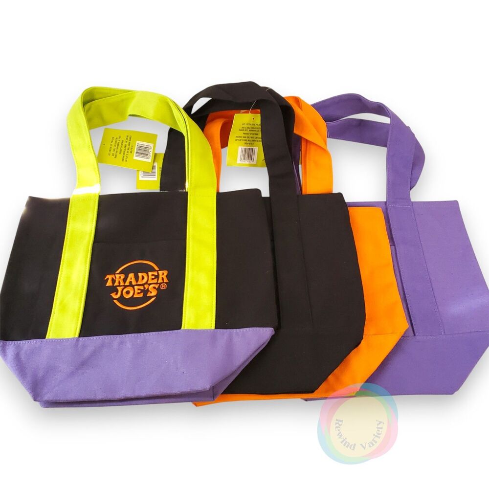 NWT Trader Joe's Mini Canvas Tote Bags Set of 4 Trick or Treat Halloween 2025
